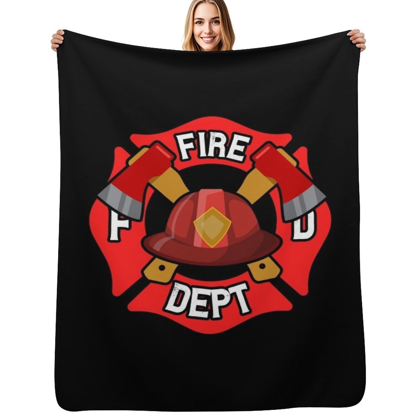 Luxury Bags In Usa - Feuerwehrabzeichen USA Wolldecke Flanellstoff Maßgefertigte Sofaschlafsack