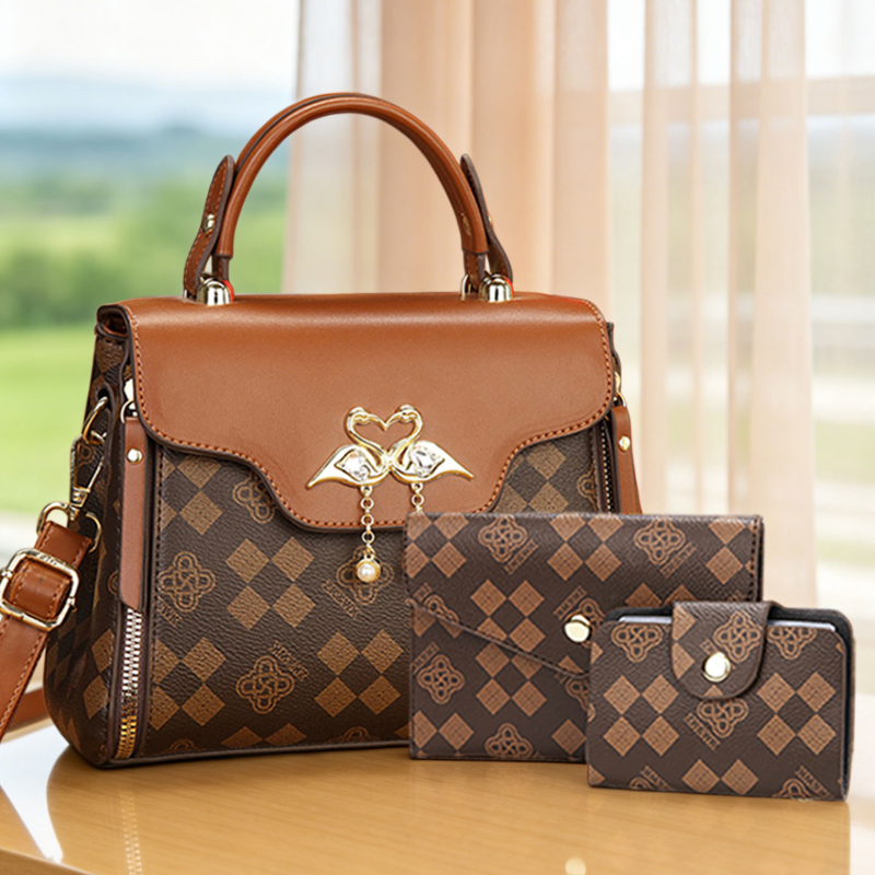 Luxury Bags & Leather Repair Of Atlanta - 3-teiliges Damen-Taschenset, leicht luxuriöse bedruckte Damen-Umhängetasche,