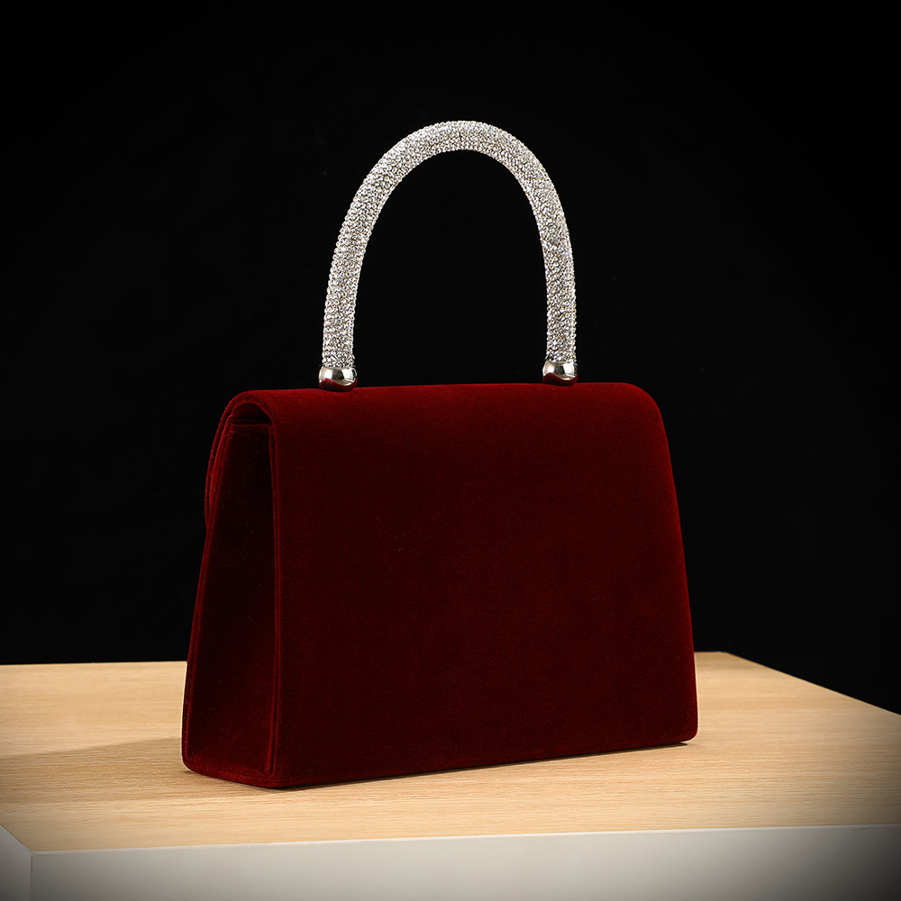 Neue Samt-Handtasche mit Schle – Luxury Bags Outlet Bewertung und Preis